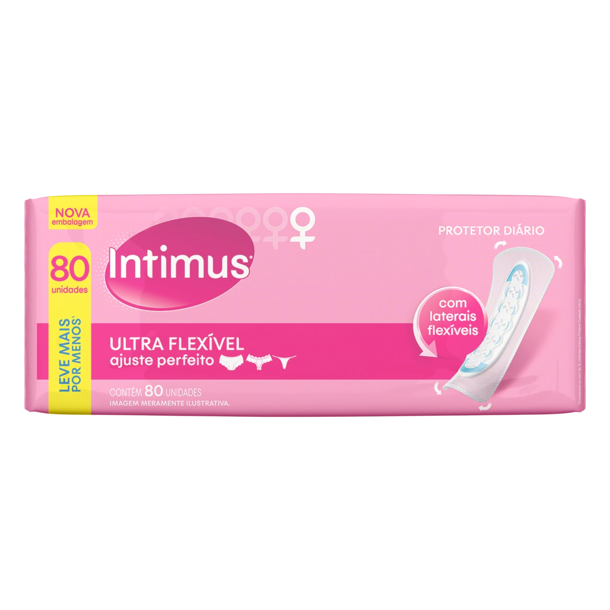 Protetor Diário Sem Abas Ultra Flexível Intimus Pacote 80 Unidades Leve Mais Pague Menos