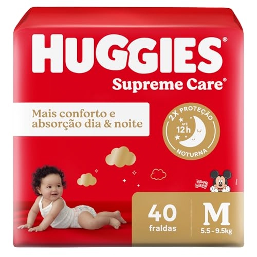 Fralda Descartável Infantil Huggies Supreme Care M Pacote 40 Unidades