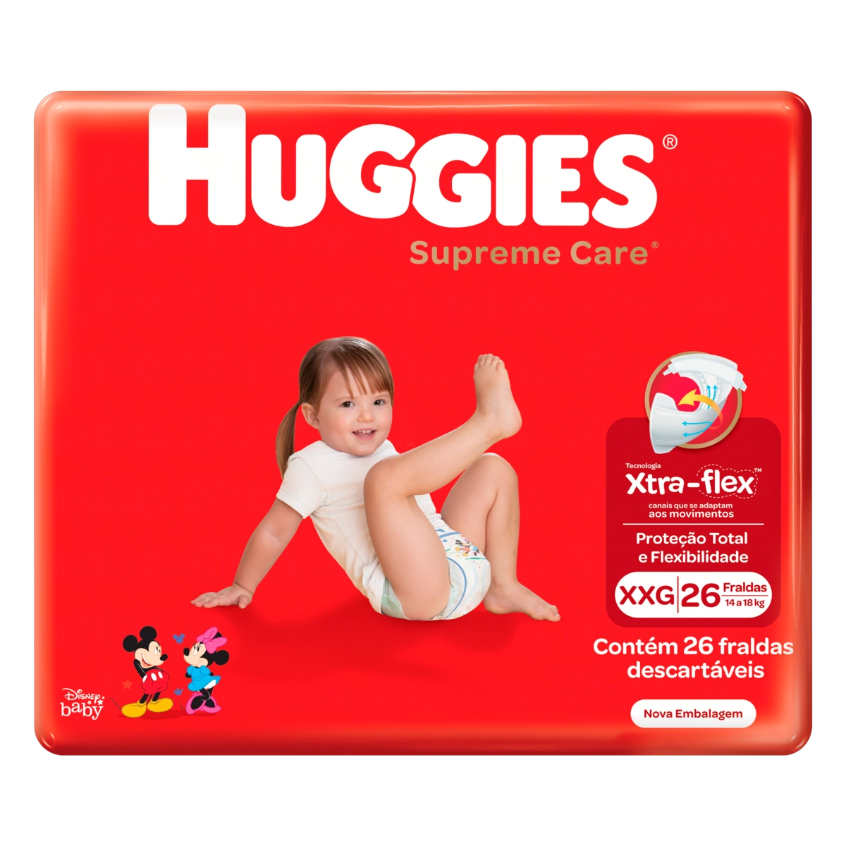 Fralda Descartável Infantil Huggies Supreme Care Xxg Pacote 26 Unidades