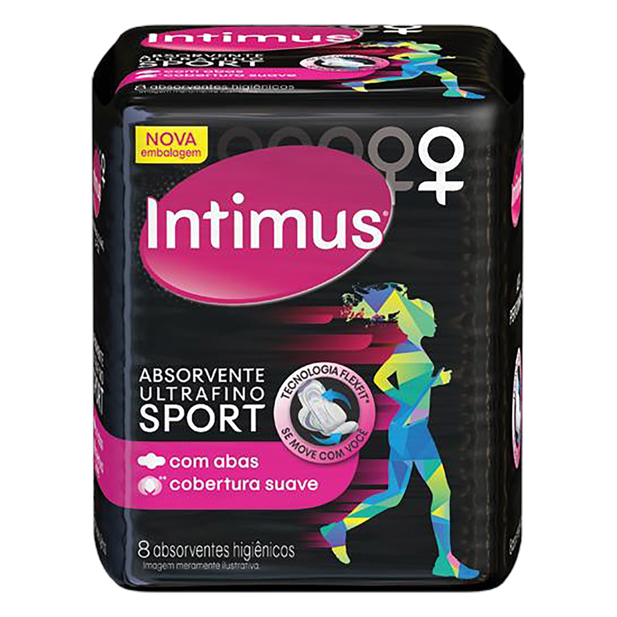 Absorvente Com Abas Ultrafino Suave Intimus Sport Pacote 8 Unidades