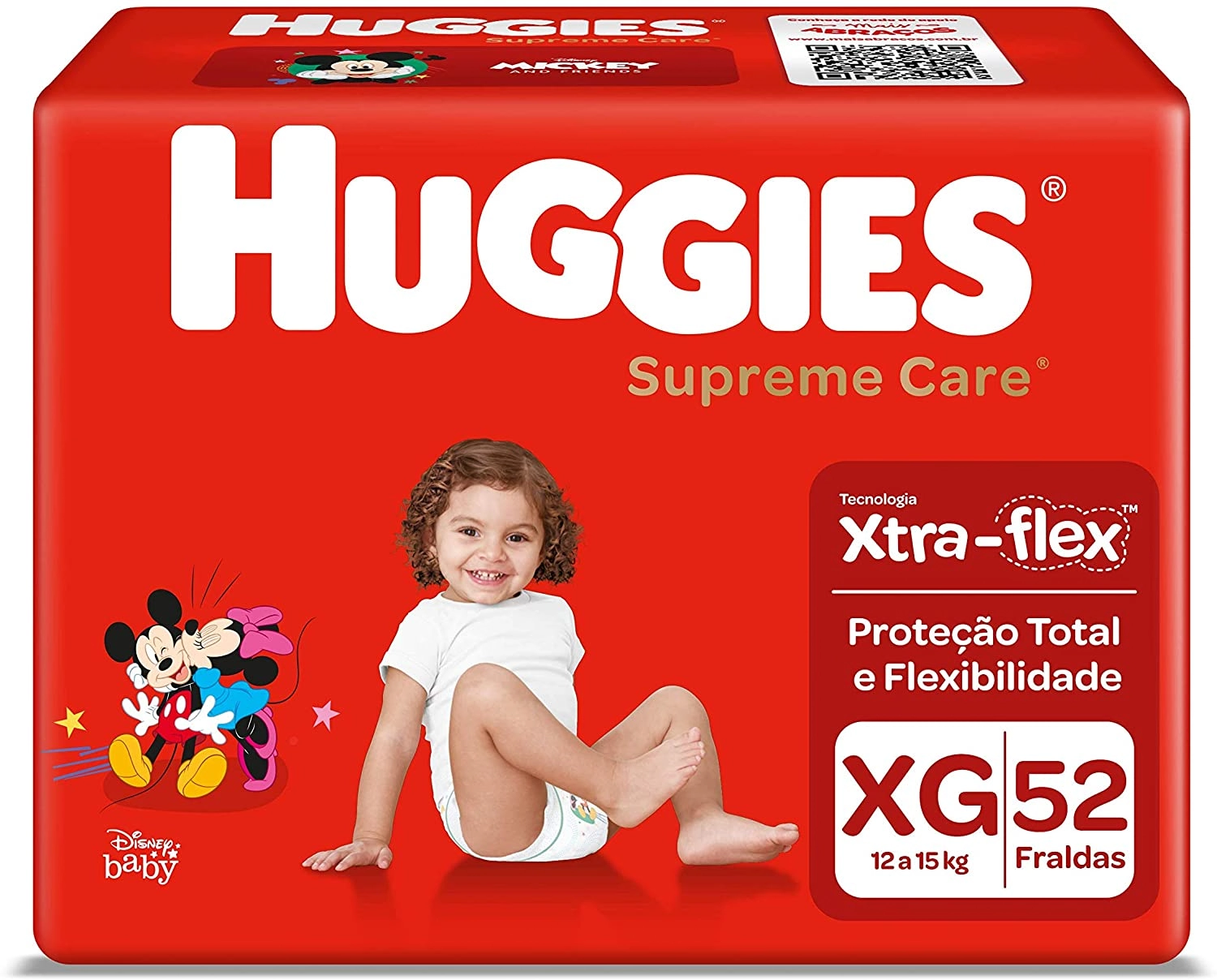 Fralda Descartável Infantil Huggies Supreme Care Xg Pacote 52 Unidades