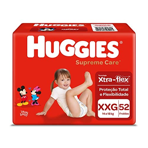 Fralda Descartável Infantil Huggies Supreme Care Xxg Pacote 52 Unidades