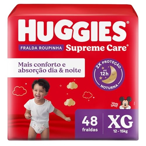 Fralda Descartável Infantil Roupinha Huggies Supreme Care Xg Pacote 48 Unidades Embalagem Econômica