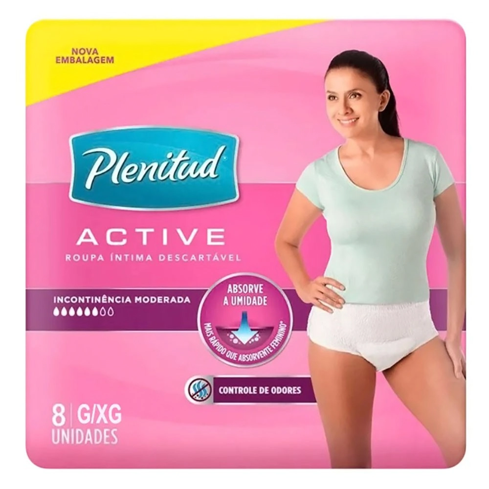 Roupa íntima Descartável Plenitud Femme G/xg Pacote 8 Unidades