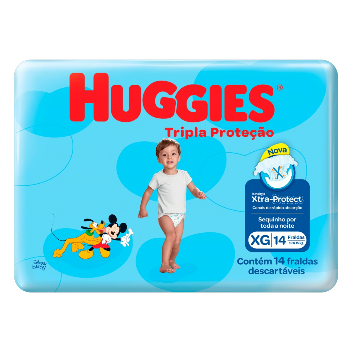 Fralda Descartável Infantil Huggies Tripla Proteção Xg Pacote 14 Unidades