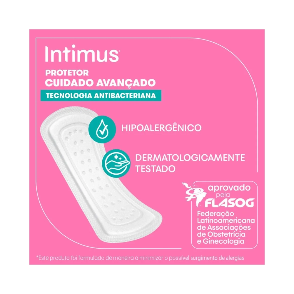 Protetor Diário Sem Abas Antibacteriano Intimus Pacote 40 Unidades Leve Mais Pague Menos