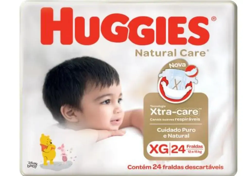 Fralda Descartável Infantil Huggies Natural Care Xg Pacote 28 Unidades