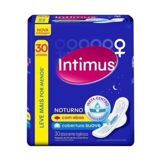 Absorvente Com Abas Suave Intimus Noturno Pacote 30 Unidades Leve Mais Pague Menos