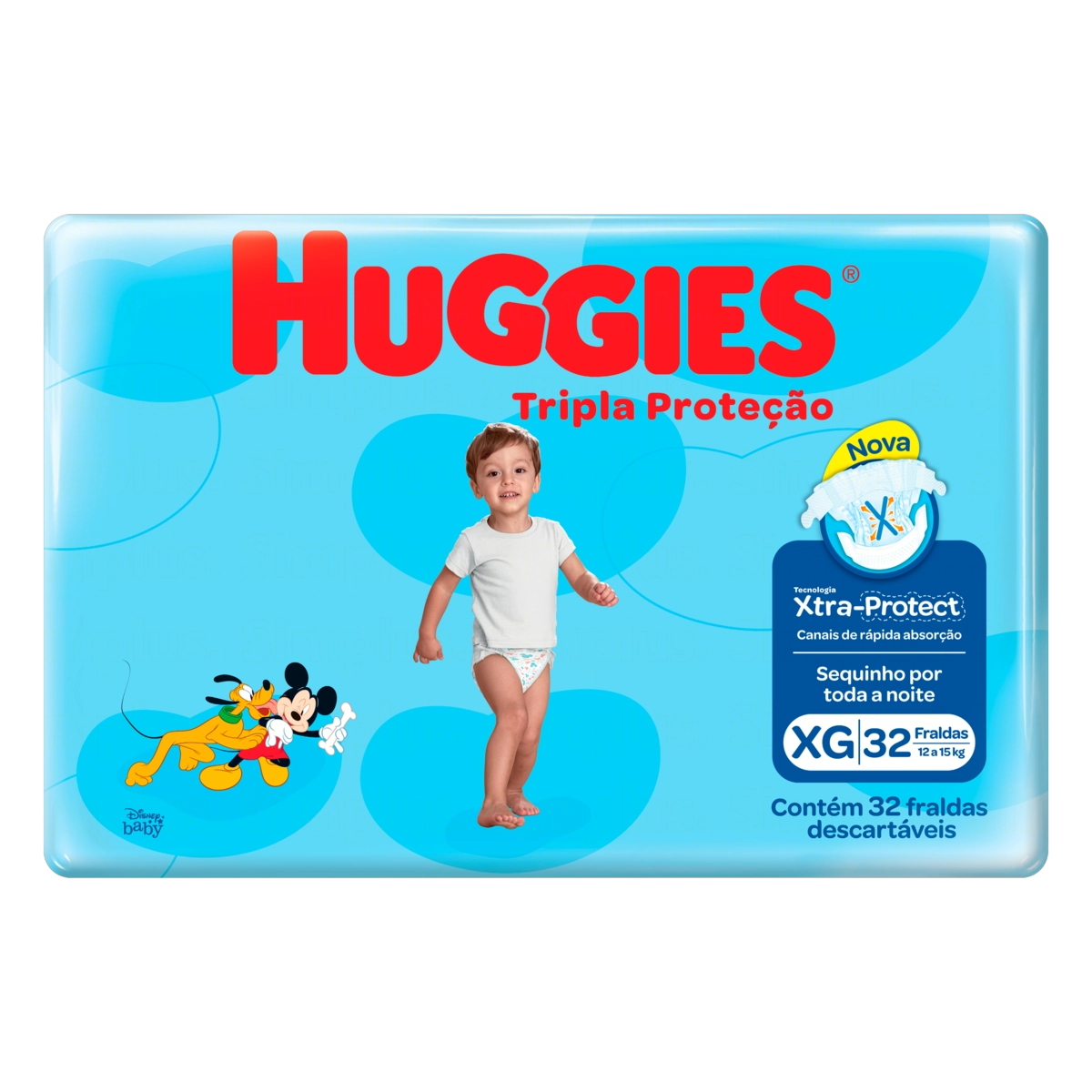 Fralda Descartável Infantil Huggies Tripla Proteção Xg Pacote 32 Unidades