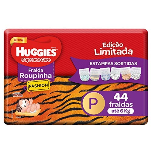 Fralda Descartável Infantil Roupinha Fashion Huggies Supreme Care P Pacote 44 Unidades