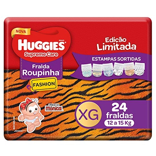 Fralda Descartável Infantil Roupinha Fashion Huggies Supreme Care Xg Pacote 24 Unidades
