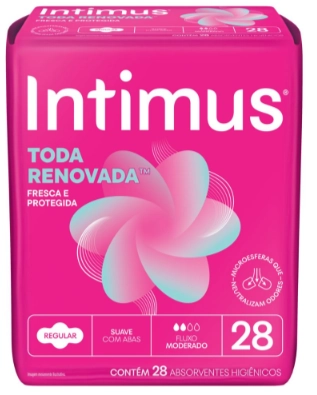 Absorvente Com Abas Antibacteriano Ultrafino Intimus Pacote 28 Unidades Leve Mais Pague Menos
