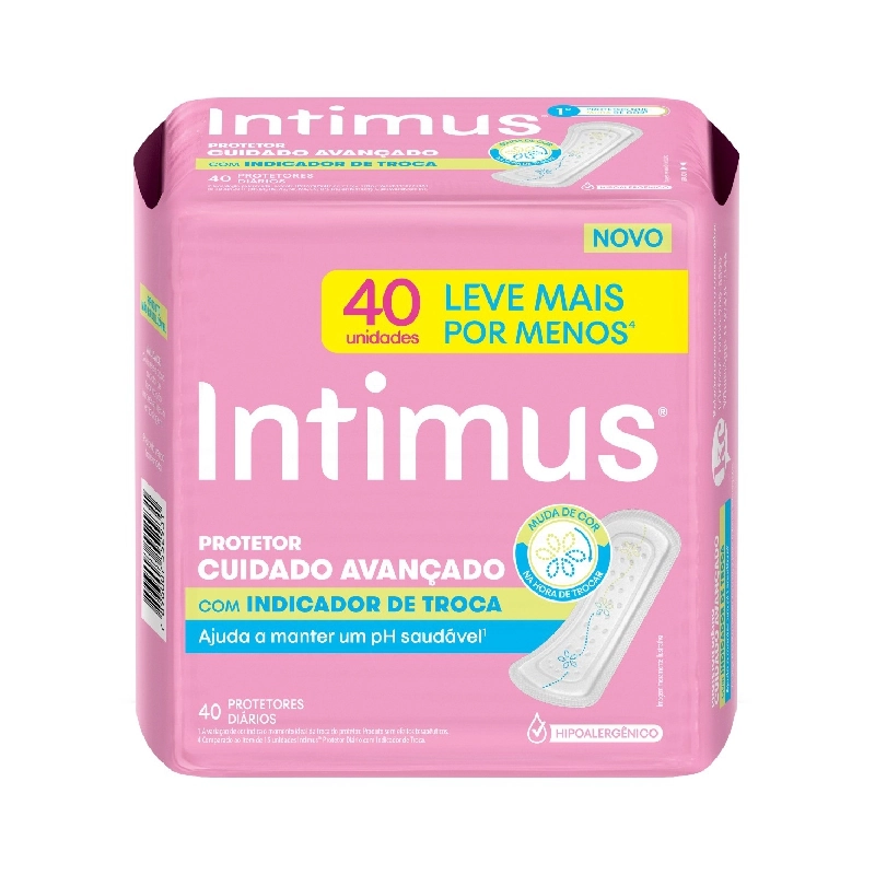 Protetor Diário Suave Intimus Cuidado Avançado Pacote 40 Unidades Leve Mais Pague Menos