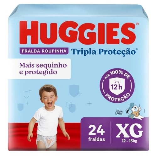 Fralda Descartável Infantil Roupinha Huggies Tripla Proteção Xg Pacote 24 Unidades