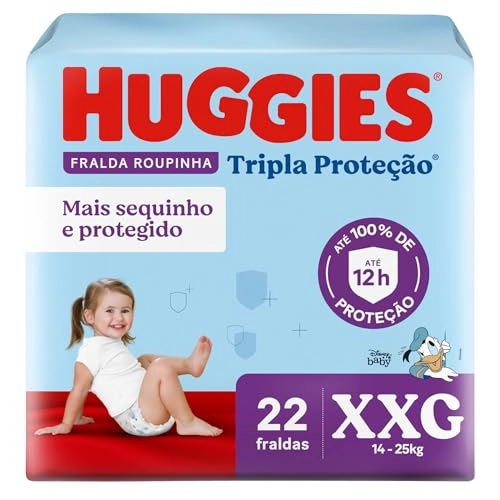 Fralda Descartável Infantil Roupinha Huggies Tripla Proteção Xxg Pacote 22 Unidades