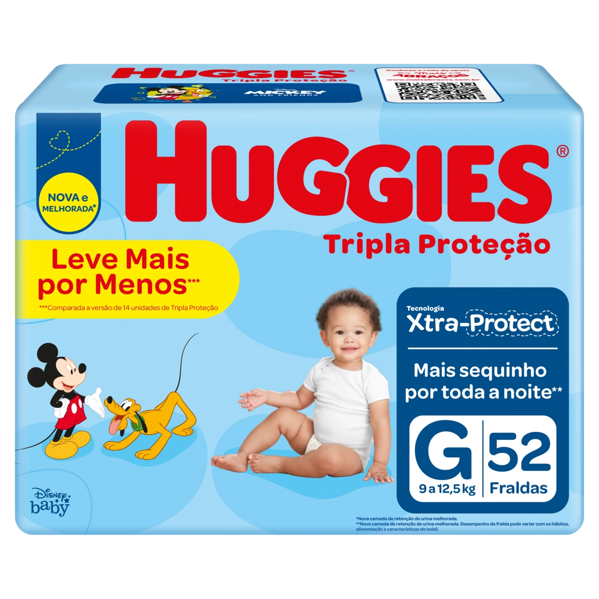 Fralda Descartável Infantil Huggies Tripla Proteção G Pacote 52 Unidades Leve Mais Pague Menos