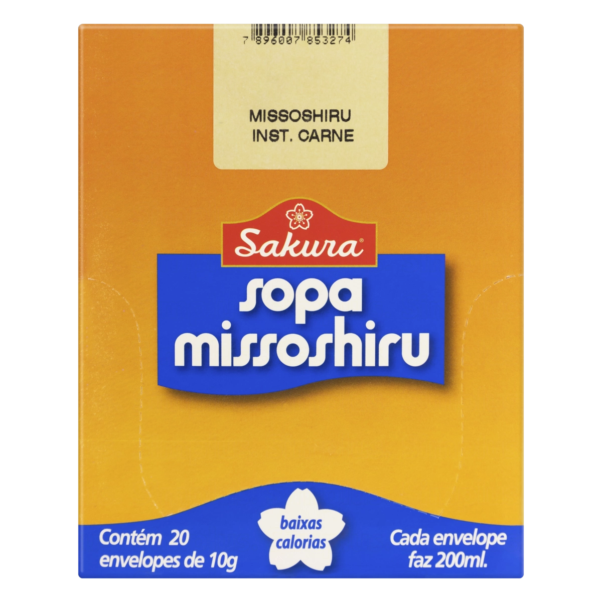 Sopa Instantânea Missoshiru Carne Sakura Caixa 20 Unidades 10g Cada