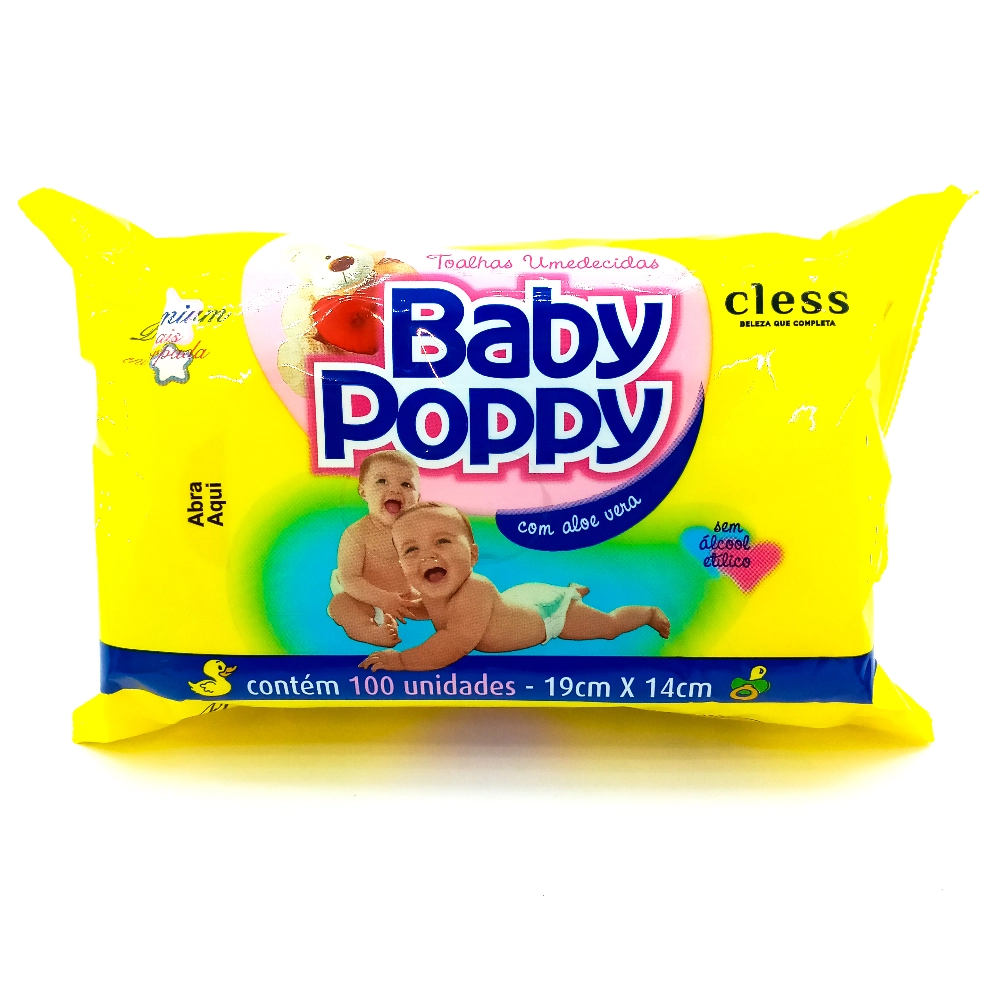 Toalha Umedecida Classic Suave E Macia Baby Poppy Pacote 100 Unidades