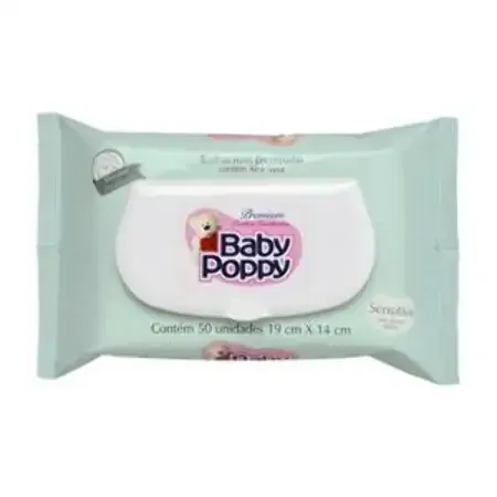 Lenço Umedecido Sache Baby Poppy C/50 Unit