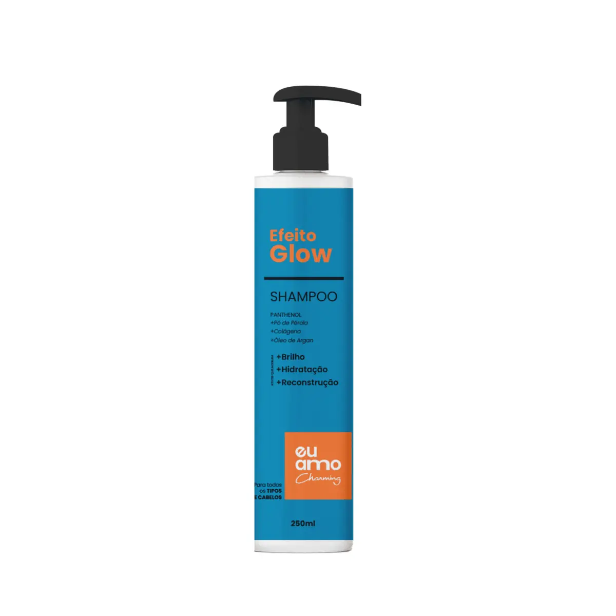 Shampoo Efeito Glow Nutritivo Argan 250ml Eu Amo Charming - Shampoo Efeito Liso Nutritivo Argan 250m