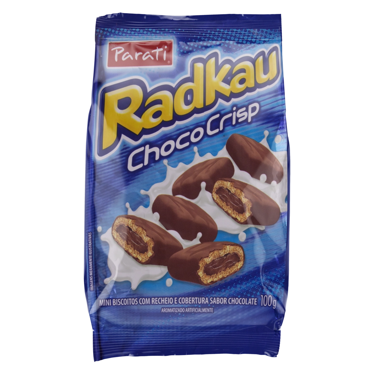 Minibiscoito Recheio Choco Crisp Radkau Pacote 100g