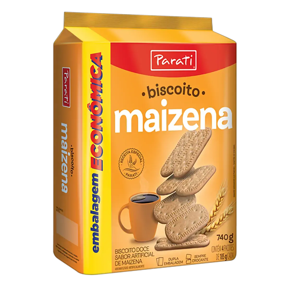 Biscoito Maizena Parati Pacote 740g Embalagem Econômica