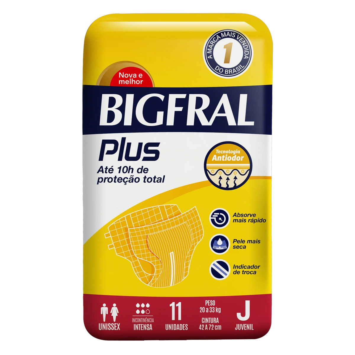 Fralda Descartável Juvenil Bigfral Plus Pacote 11 Unidades