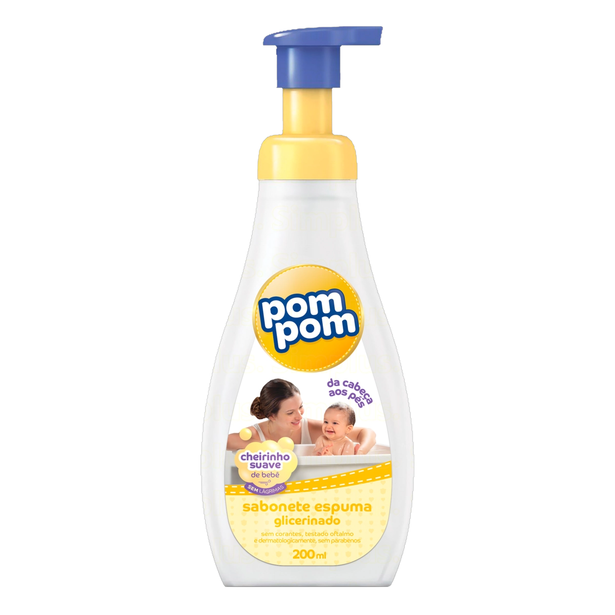 Sabonete Infantil Espuma Glicerinado Da Cabeça Aos Pés Suave Pom Pom Frasco 200ml