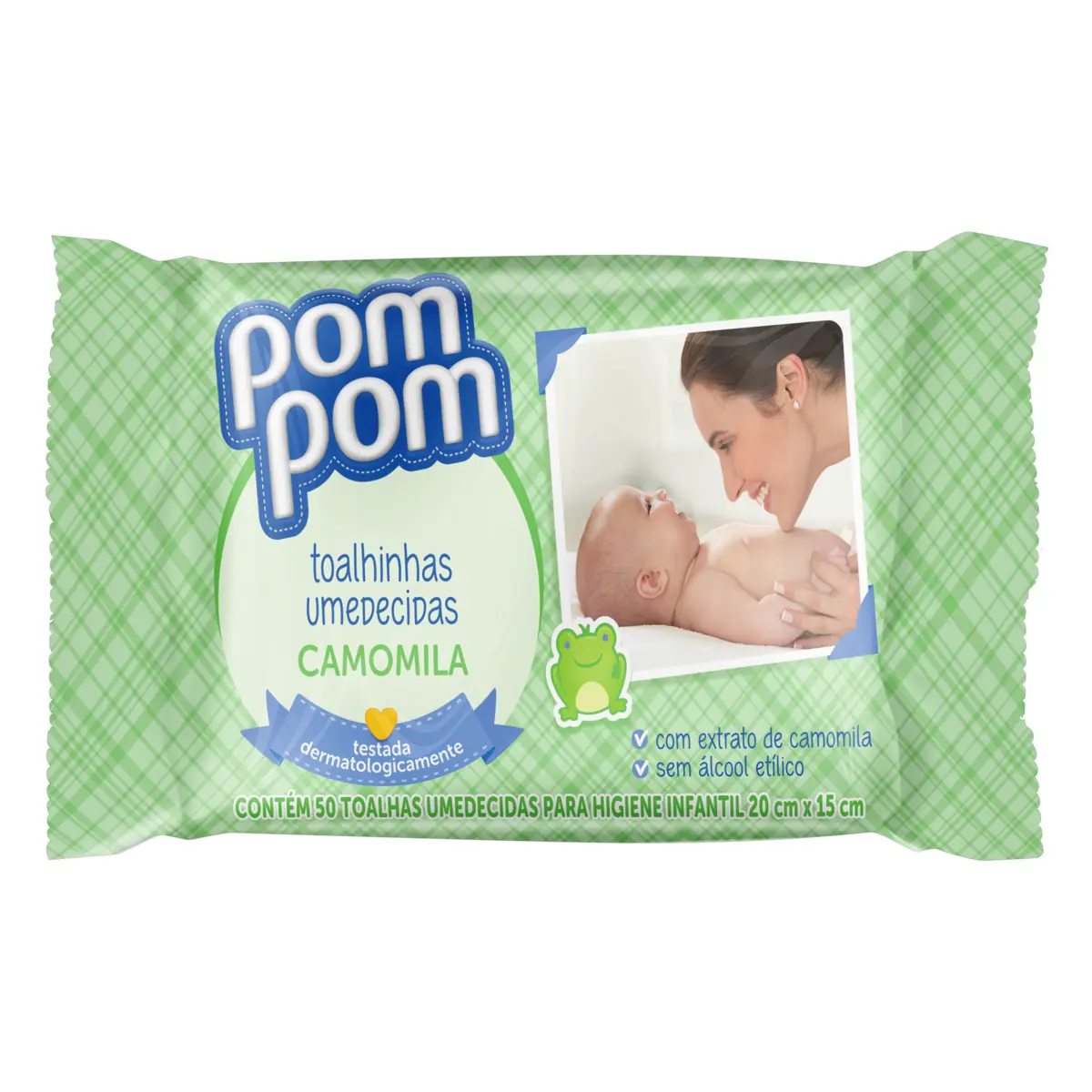 Toalha Umedecida Camomila Pom Pom Pacote 50 Unidades
