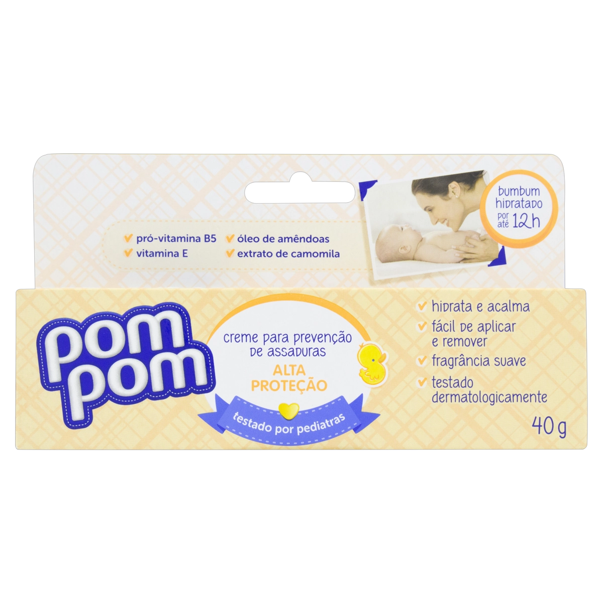 Creme Preventivo De Assaduras Alta Proteção Suave Pom Pom Caixa 40g