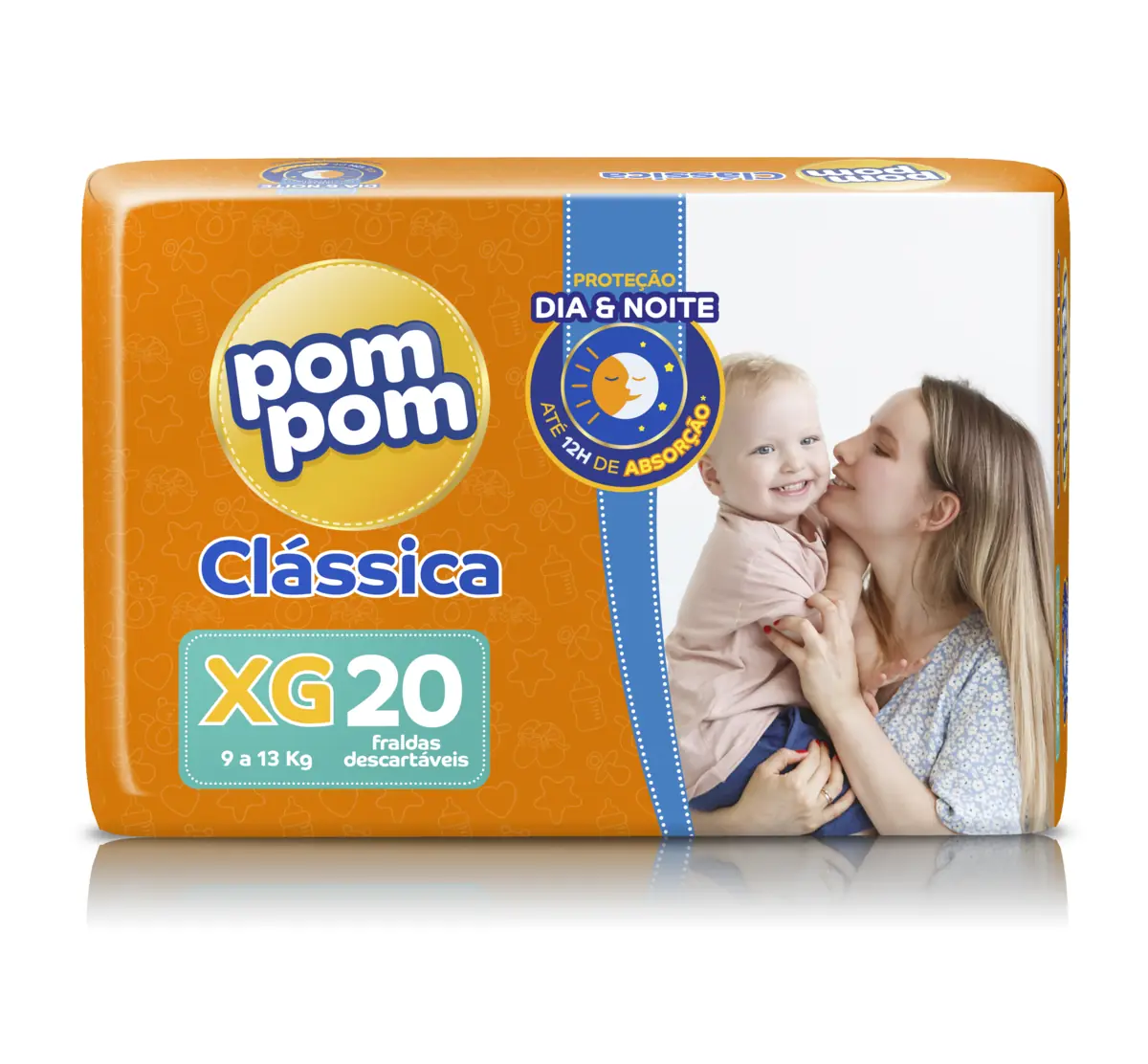 Fralda Pompom Clas Jumbo Xg 20un