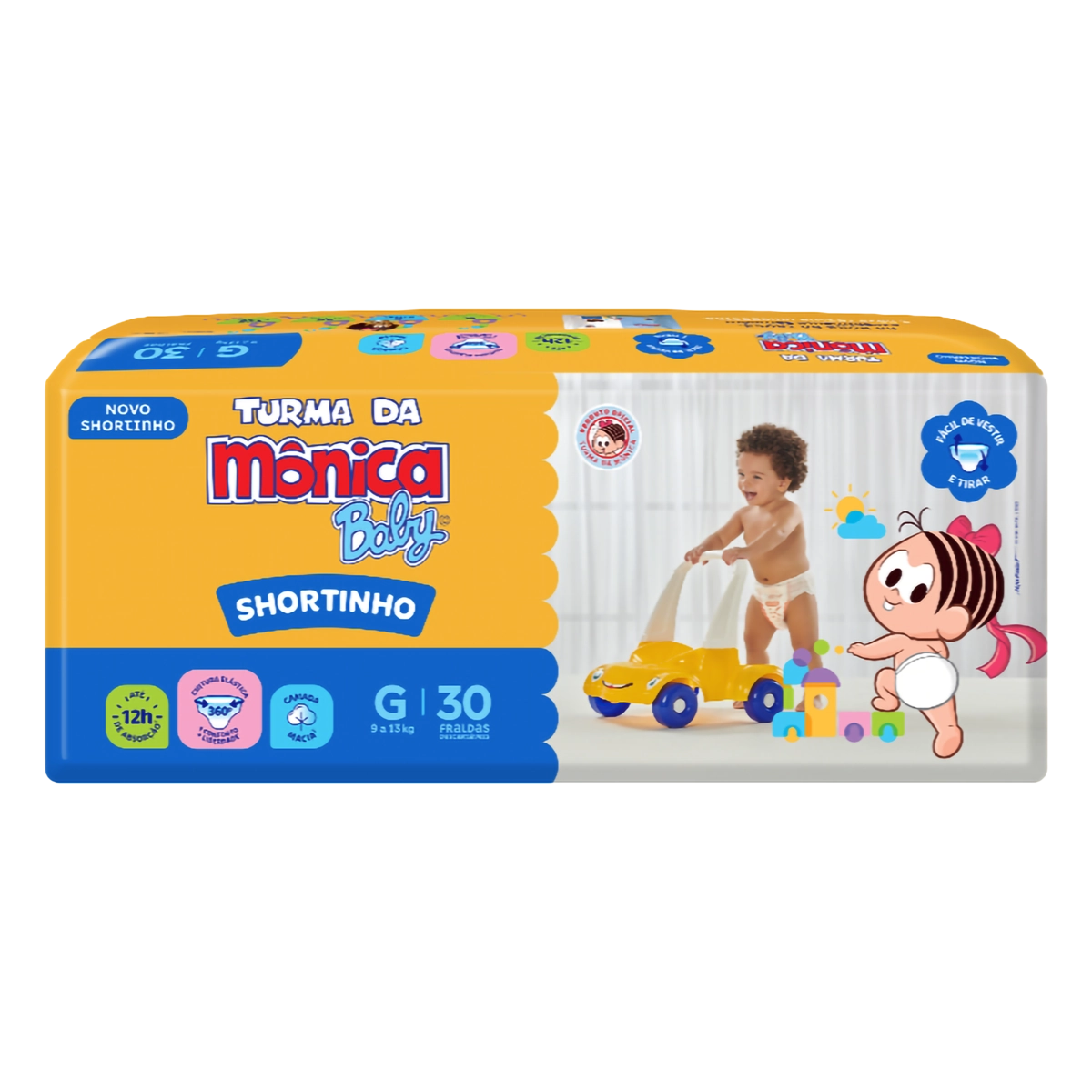 Fralda Descartável Shortinho Turma Da Mônica Baby G Pacote 30 Unidades