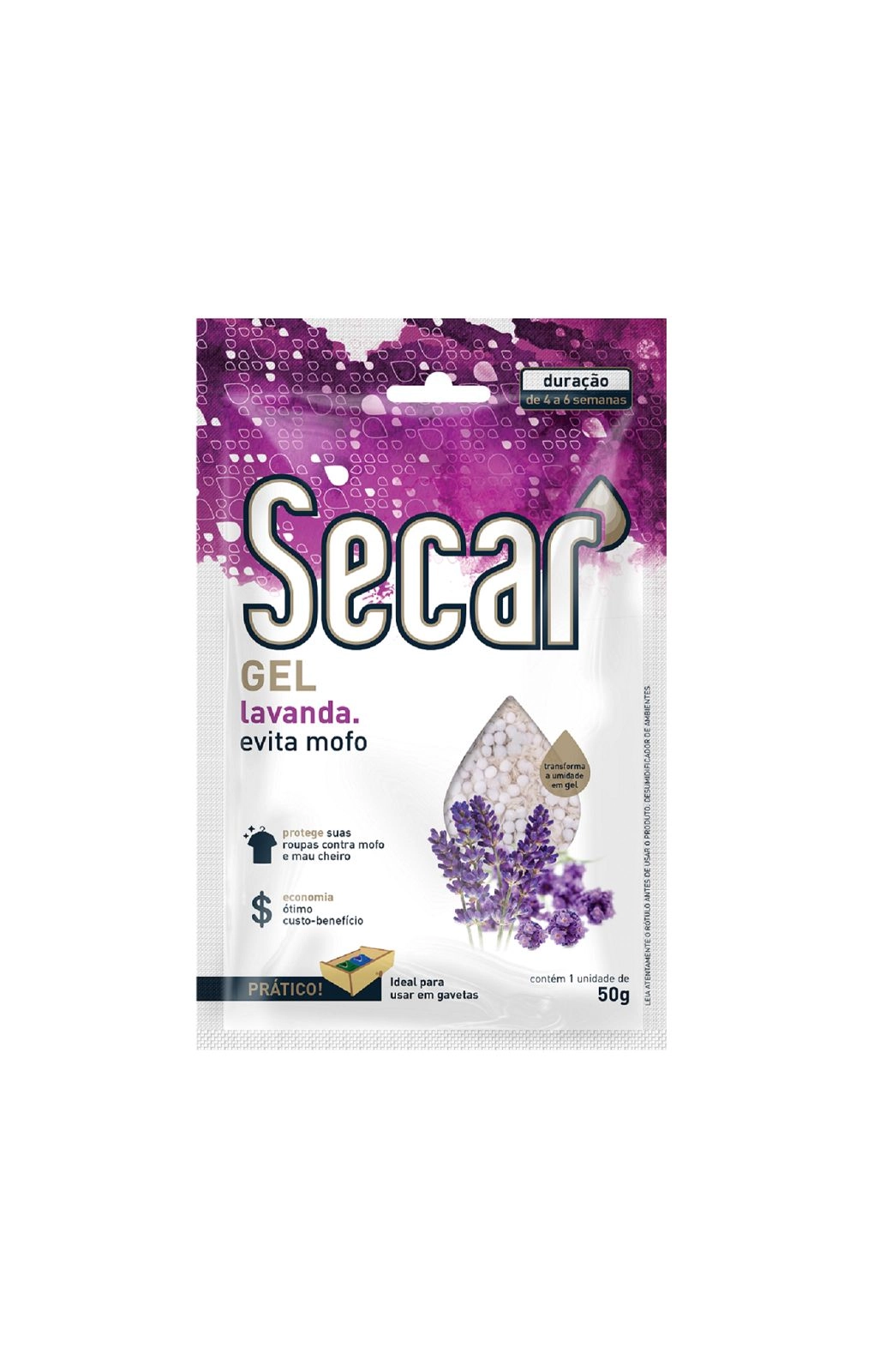 Secar Desumidificador Gel Lavanda Ev Mofo 50gr