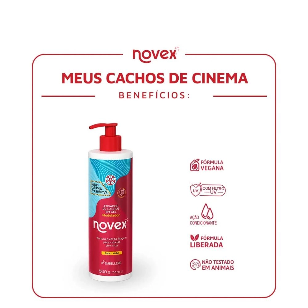 Ativador De Cachos Novex Cachos De Cinema 500g