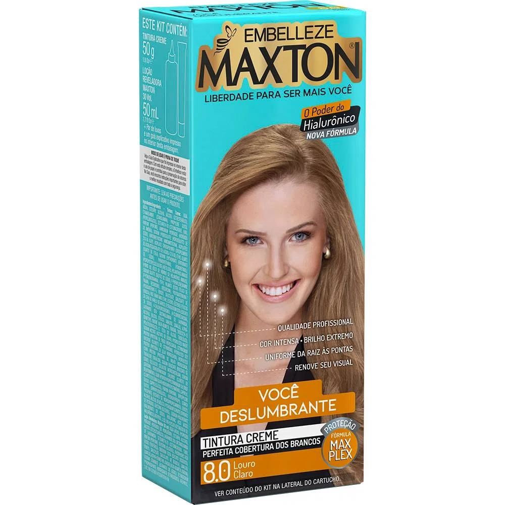 Coloracao Minikit Permanente Embelleze Maxton 8.0 Louro Claro 1un
