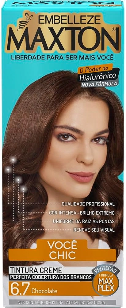 Kit Tintura Creme 6.7 Chocolate Maxton