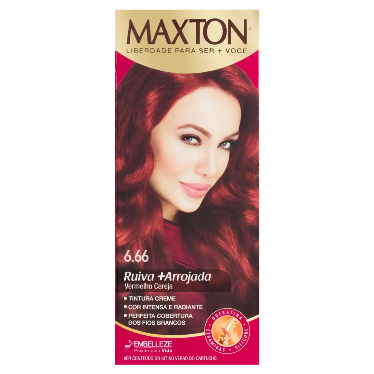 Kit Tintura Creme 6.66 Vermelho Cereja Maxton