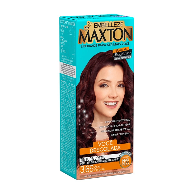 Tintura Embelleze Maxton Coloração Creme 3.66 Acaju Púrpura