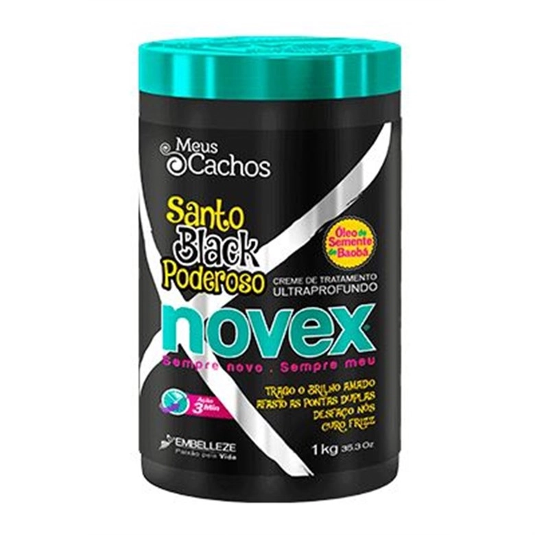 Creme De Tratamento Ultraprofundo Novex Meus Cachos Santo Black Poderoso Pote 1kg