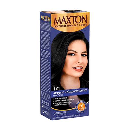 Kit Tintura Creme 1.01 Preto Carvão Maxton