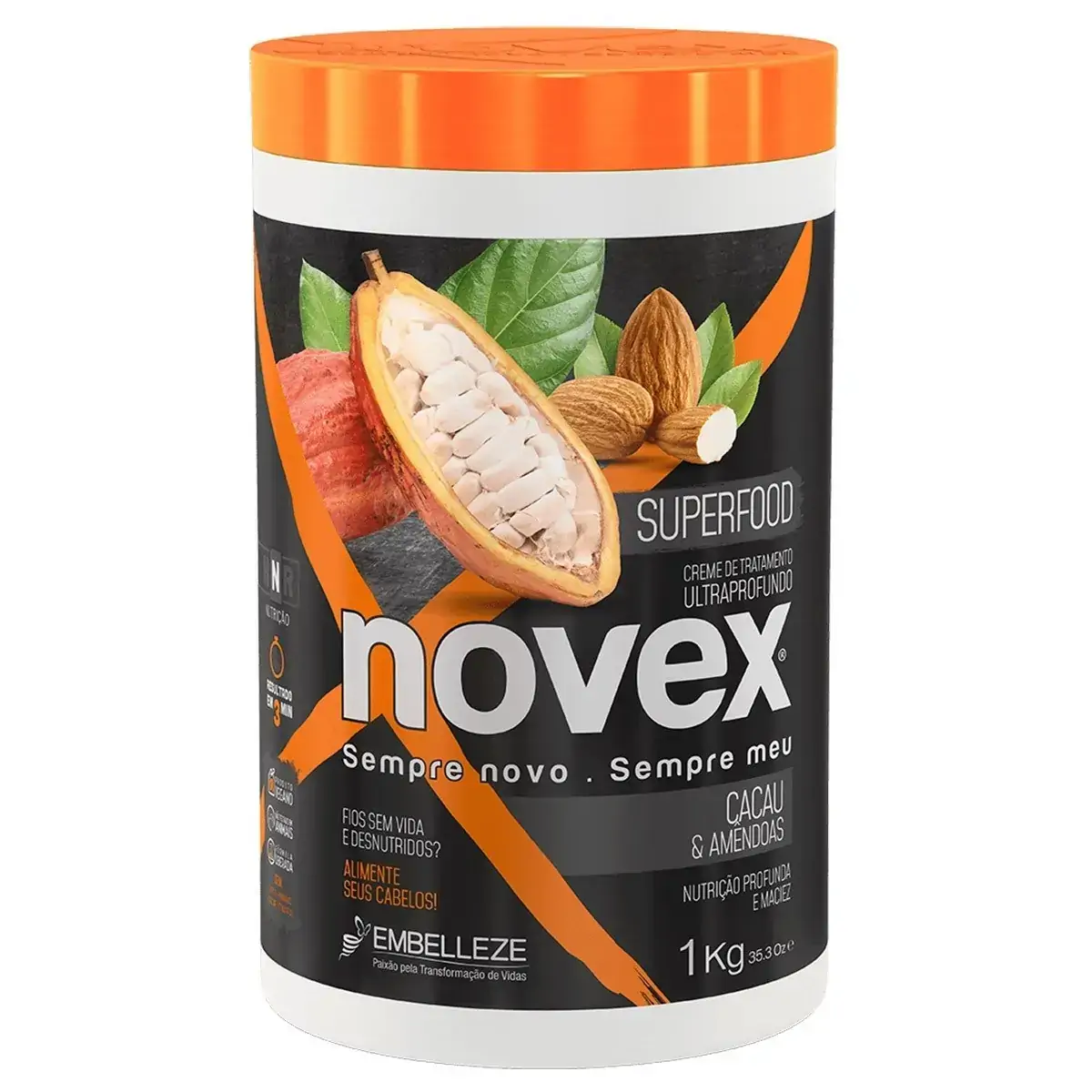 Creme De Tratamento Novex Superfood Cacau Amendoas 1 Kg