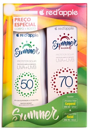 Kit Summer Prot Solar Red Apple 125ml Fps50 Facial 60ml Fps70