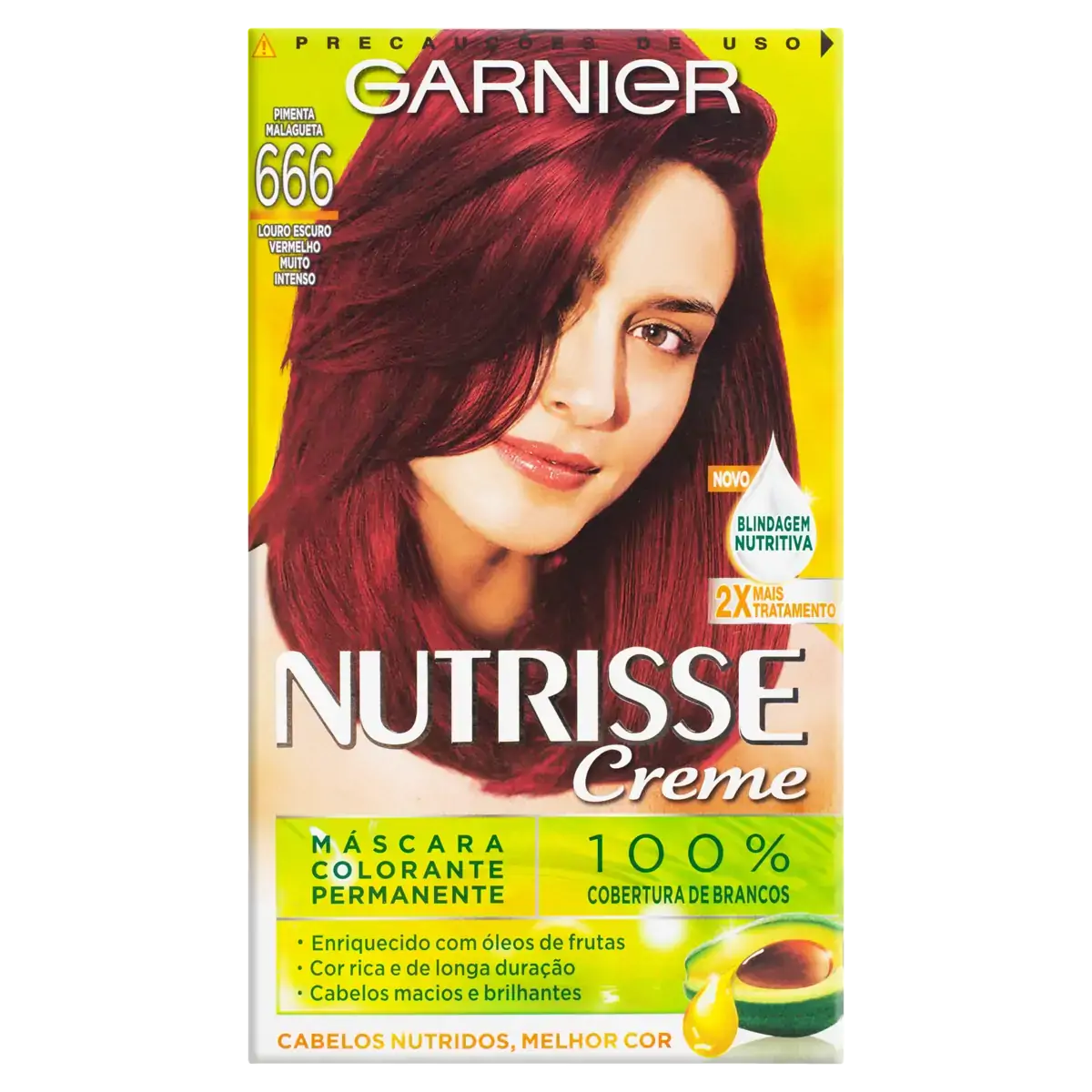 Kit Máscara Colorante Creme 666 Pimenta Malagueta Garnier Nutrisse