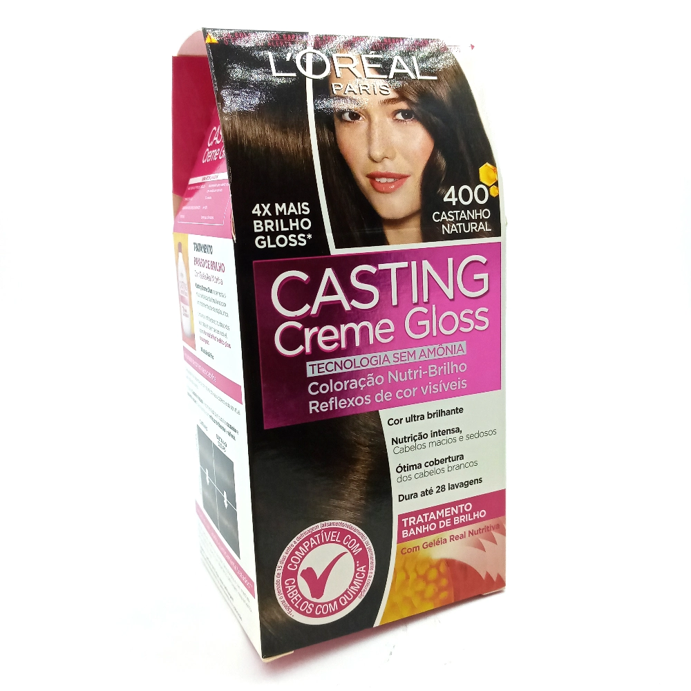 Kit Coloração Creme 400 Castanho Natural Loréal Paris Casting Gloss