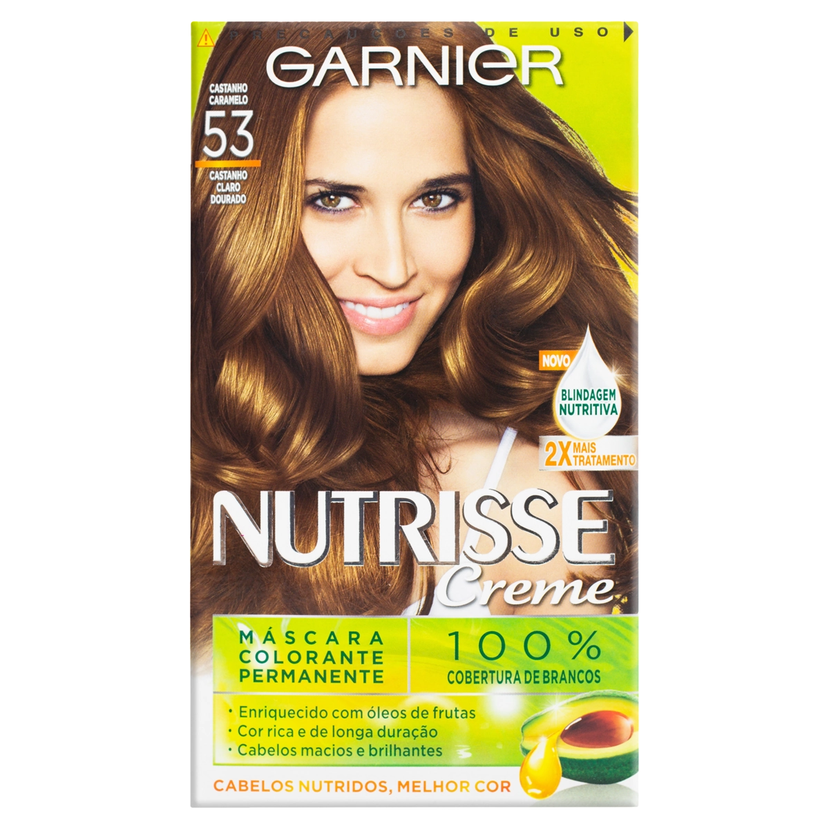 Kit Máscara Colorante Creme 53 Castanho Claro Dourado Garnier Nutrisse