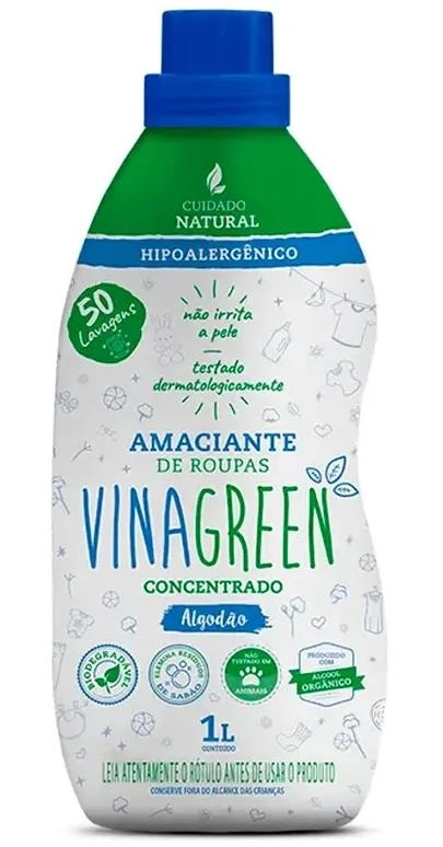 Amaciante De Roupa Diluído Algodão Vinagreen Frasco 1l
