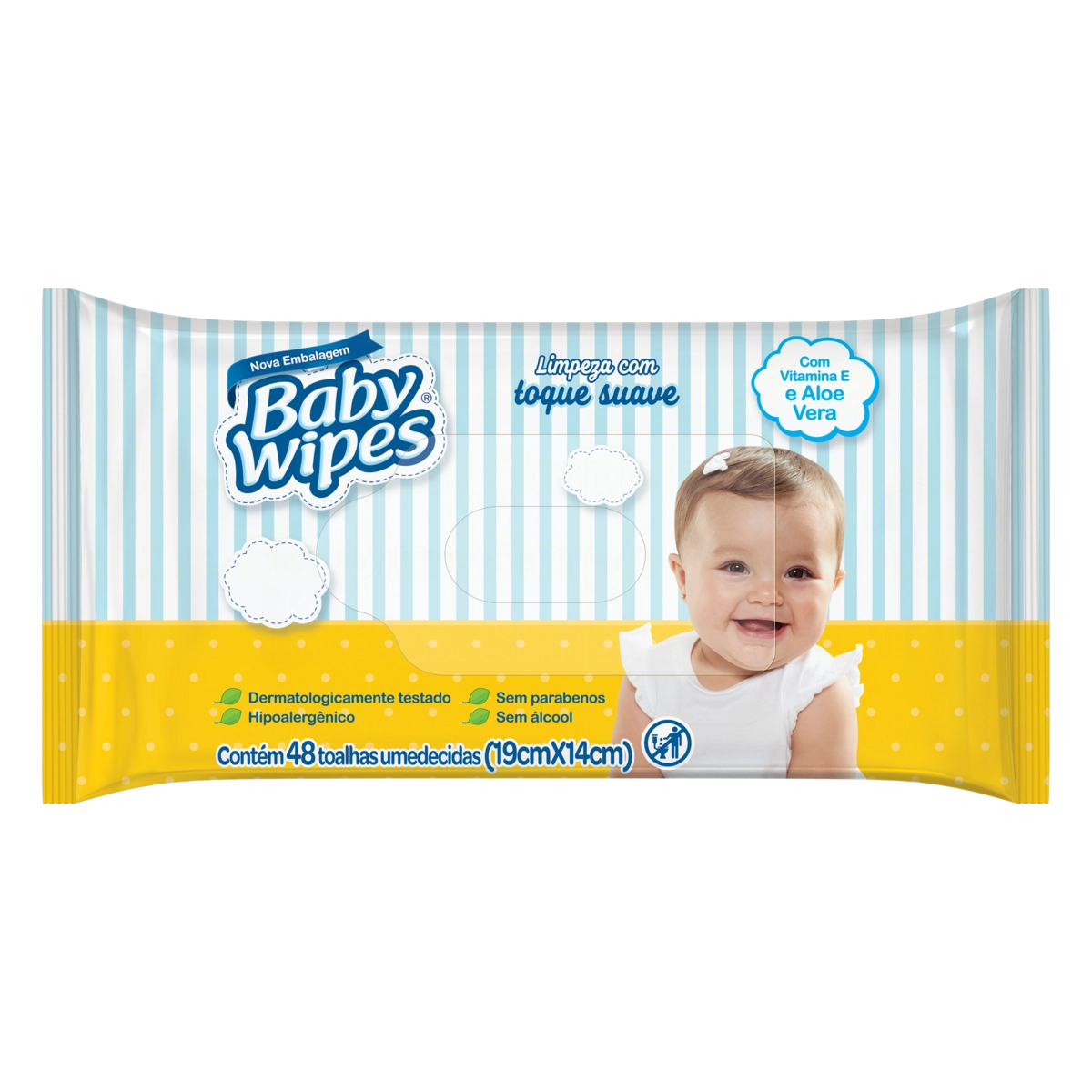 Toalha Umedecida Infantil Suave Baby Wipes Pacote 48 Unidades