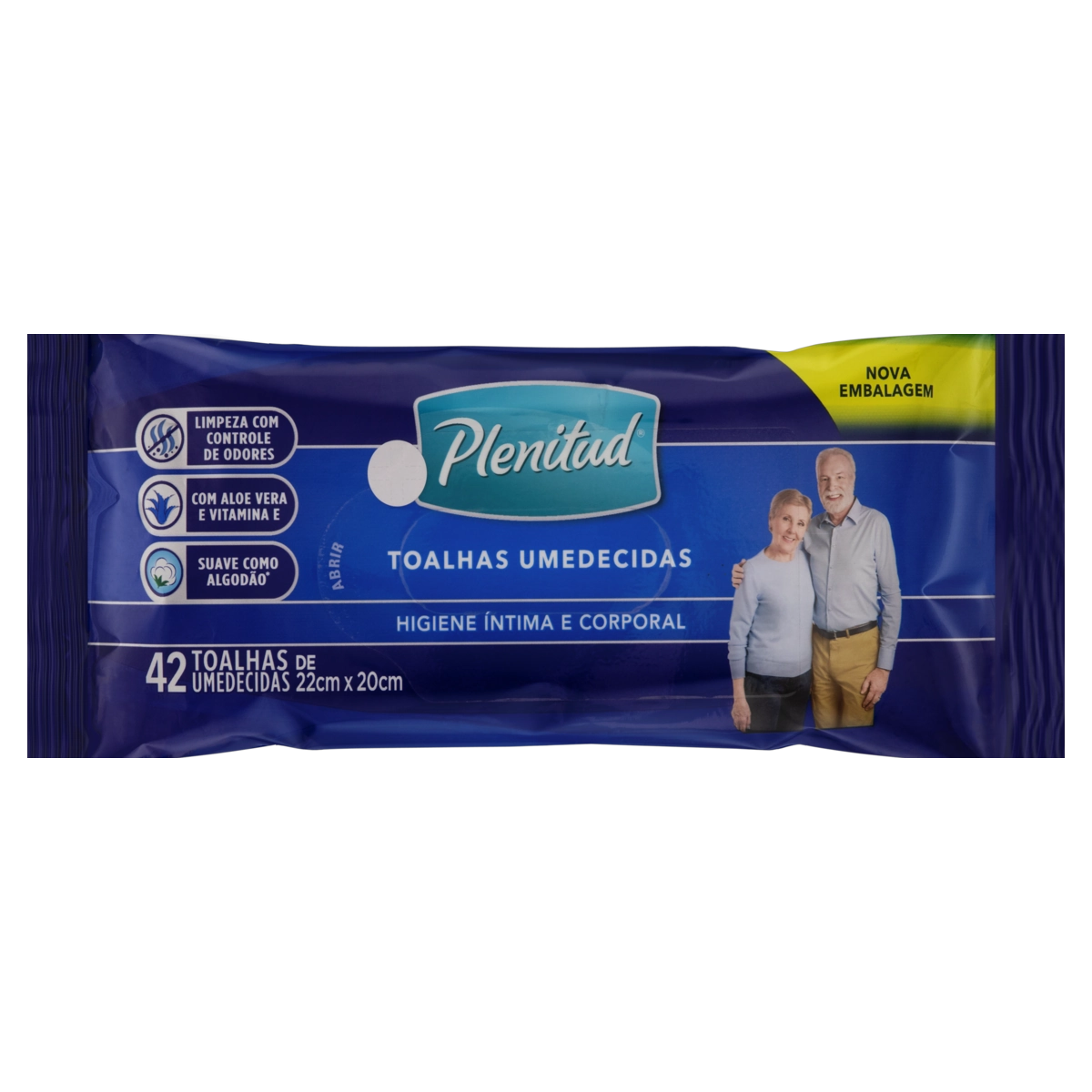 Toalha Umedecida Suave Adulto Plenitud Pacote 42 Unidades