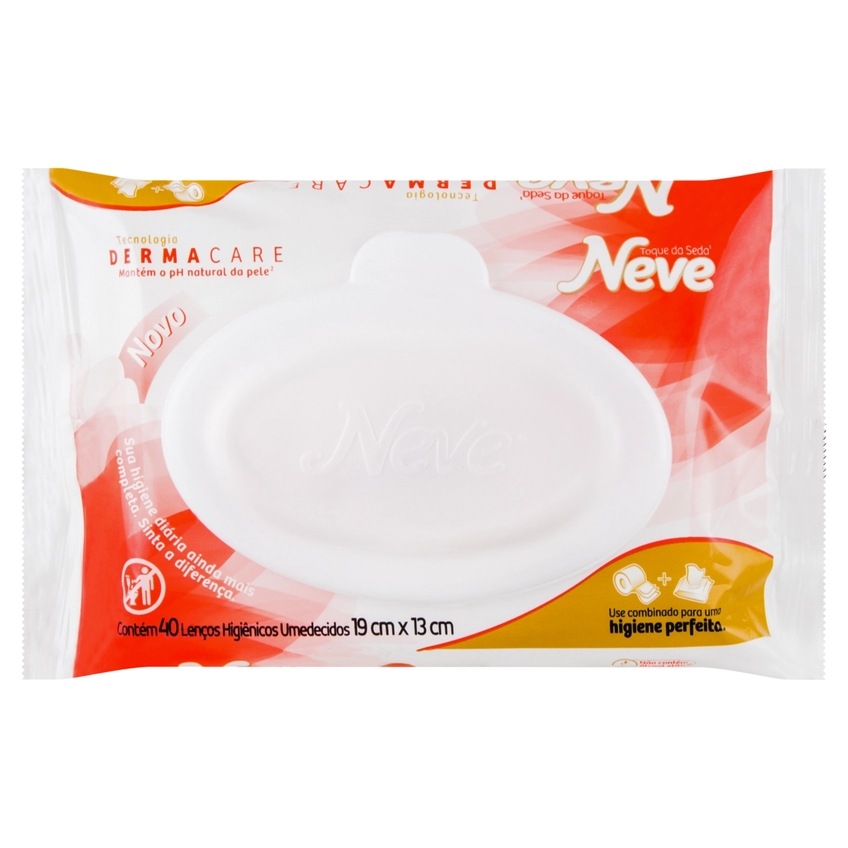 Lenço Umedecido Aloe Vera E ácido Lático Neve Toque Da Seda Pacote 40 Unidades