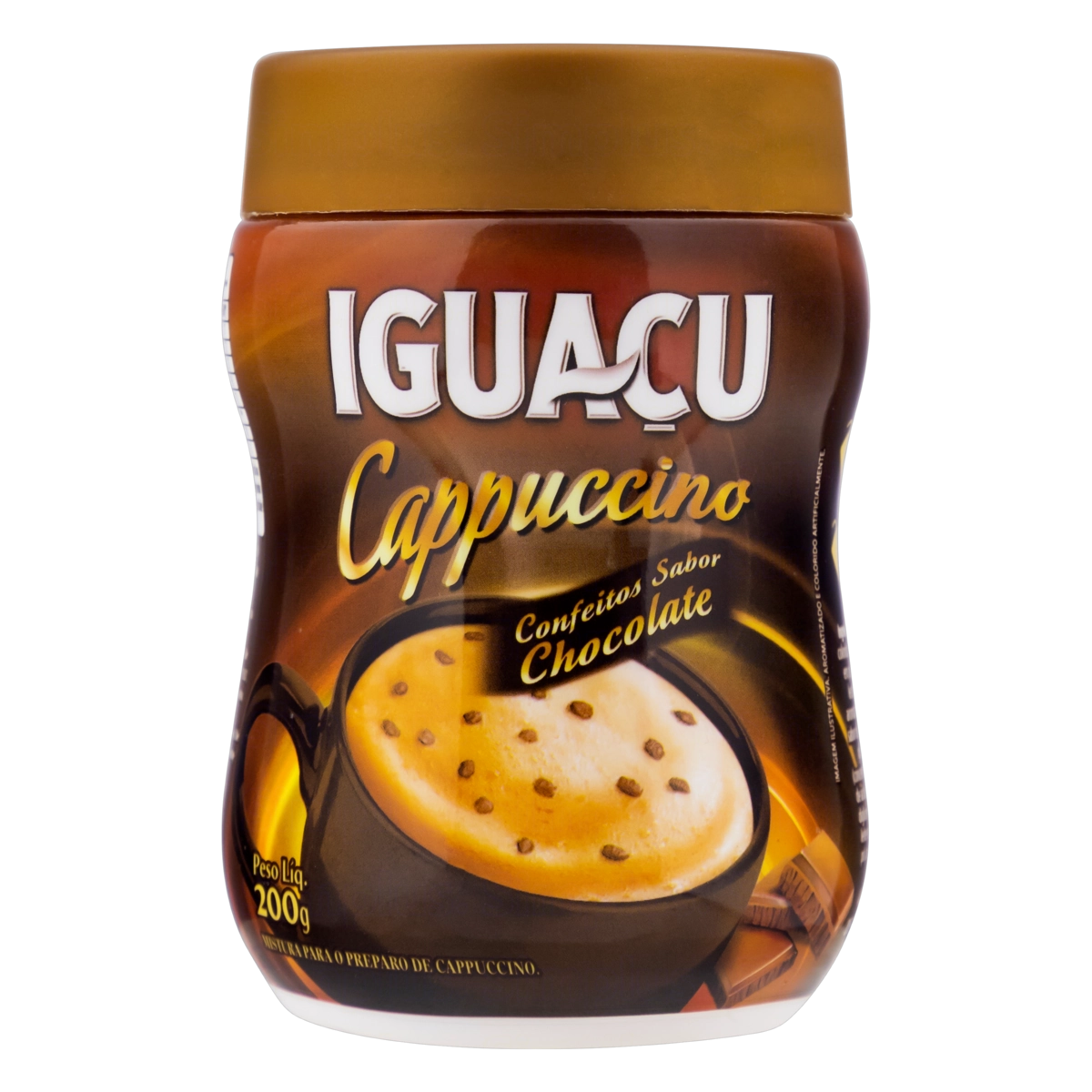 Cappuccino Solúvel Confeitos De Chocolate Iguaçu Pote 200g